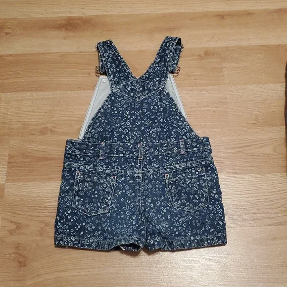 Toddler Floral Denim Overalls - Picture 2 of 4